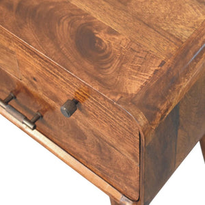 Avora Bedside Table | Solid Mango Wood | Chestnut Finish | 3 Drawers