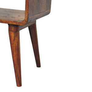 Avora Bedside Table | Solid Mango Wood | Chestnut Finish | Drawer & Open Slot