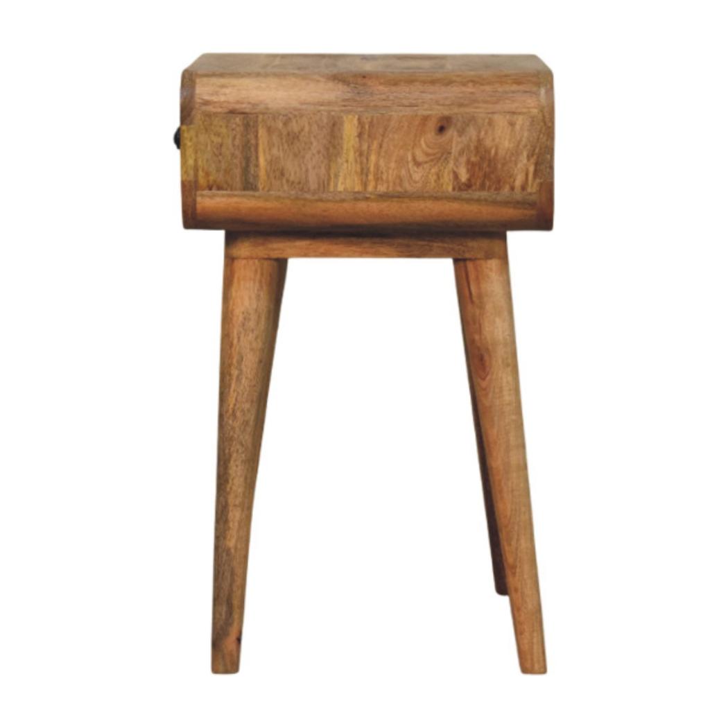 Avora Bedside Table | Solid Mango Wood | Oak-ish Finish | 1 Drawer