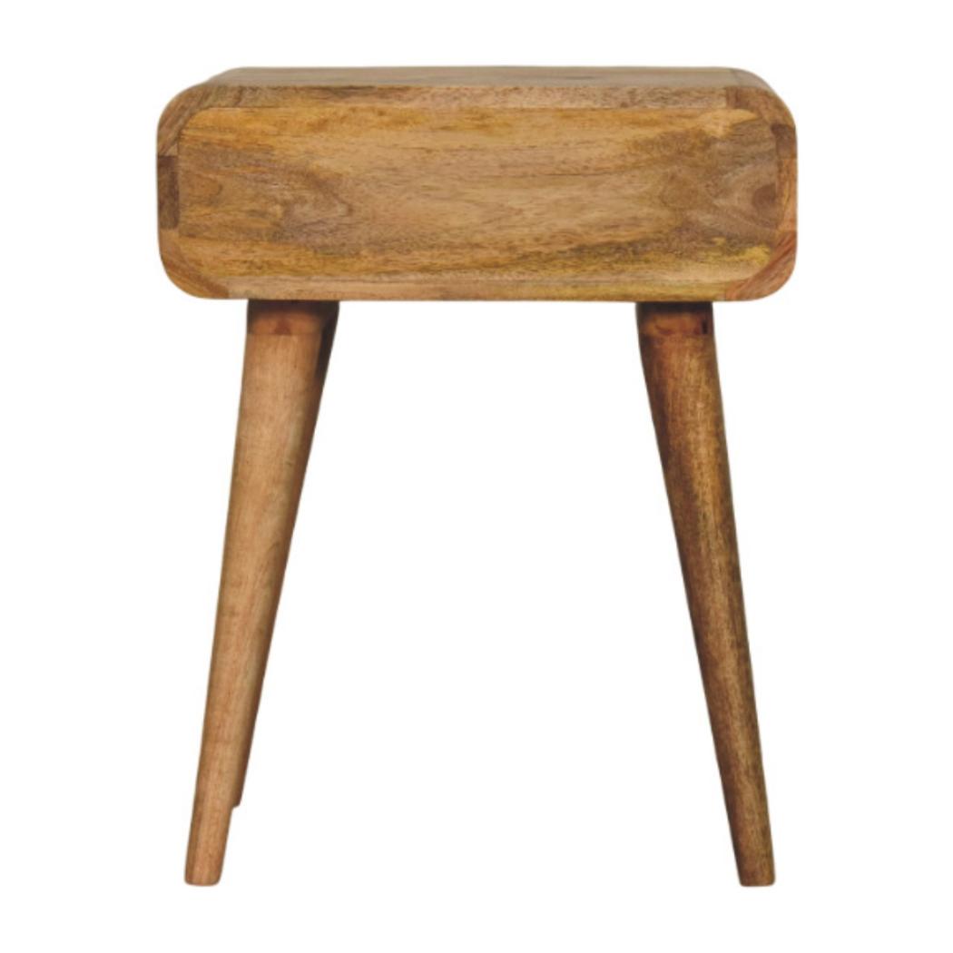 Avora Bedside Table | Solid Mango Wood | Oak-ish Finish | 1 Drawer