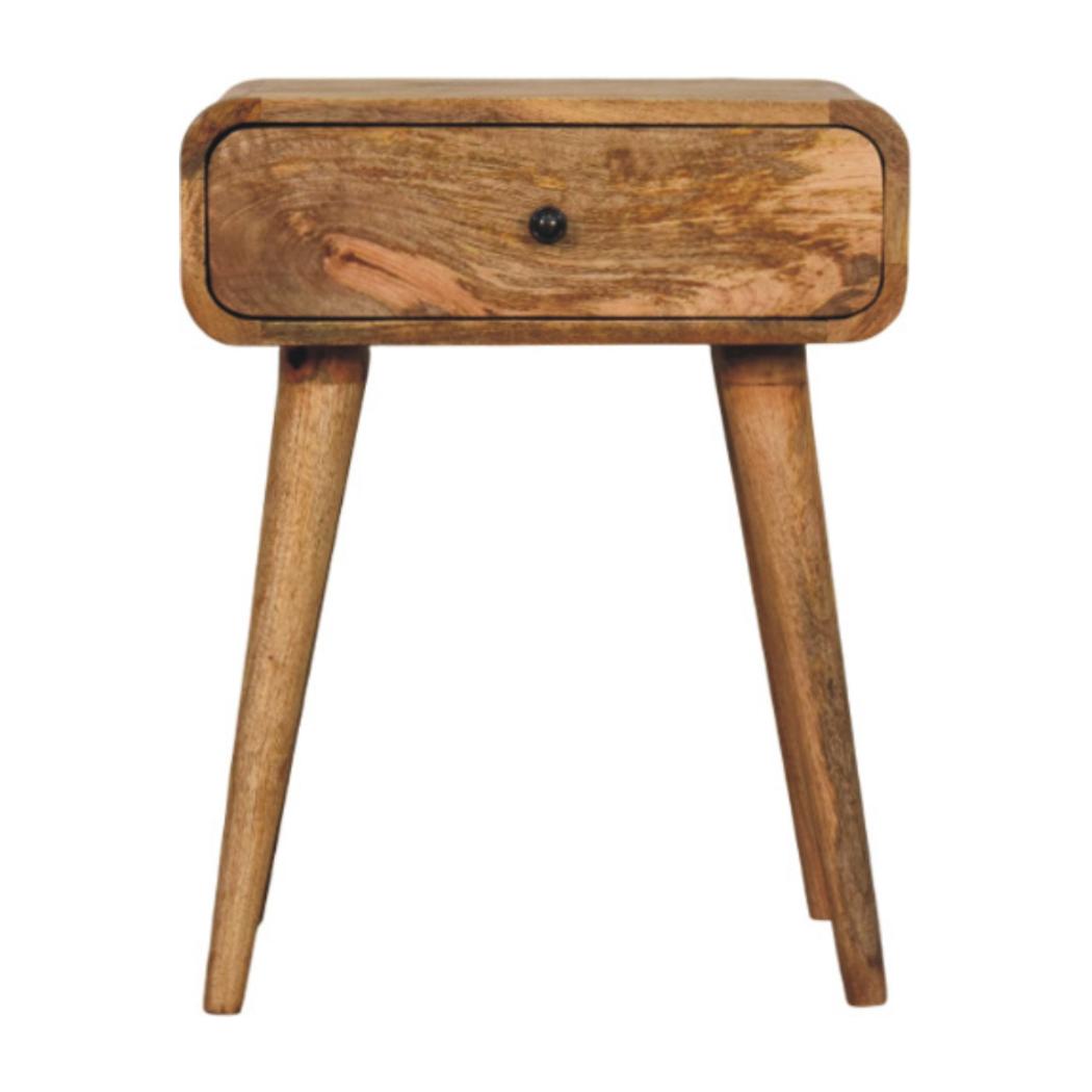 Avora Bedside Table | Solid Mango Wood | Oak-ish Finish | 1 Drawer