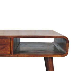 Avora Coffee Table | Solid Mango Wood | Chestnut Finish | 2 Drawers