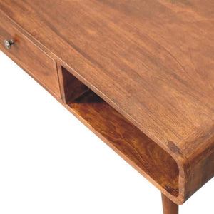 Avora Coffee Table | Solid Mango Wood | Chestnut Finish | 2 Drawers