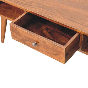Avora Coffee Table | Solid Mango Wood | Chestnut Finish | 2 Drawers