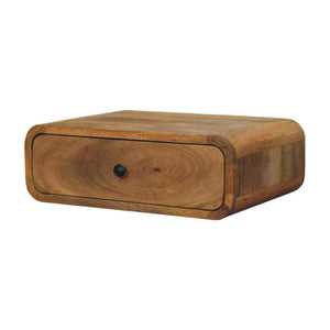 Avora Floating Bedside | Solid Mango Wood | Oak-Inspired Finish | 1 Drawer