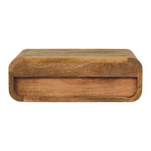 Avora Floating Bedside | Solid Mango Wood | Oak-Inspired Finish | 1 Drawer