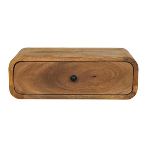 Avora Floating Bedside | Solid Mango Wood | Oak-Inspired Finish | 1 Drawer