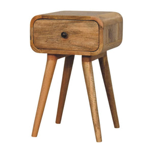Avora Mini Bedside Table | Solid Mango Wood | Oak-ish Finish | 1 Drawer