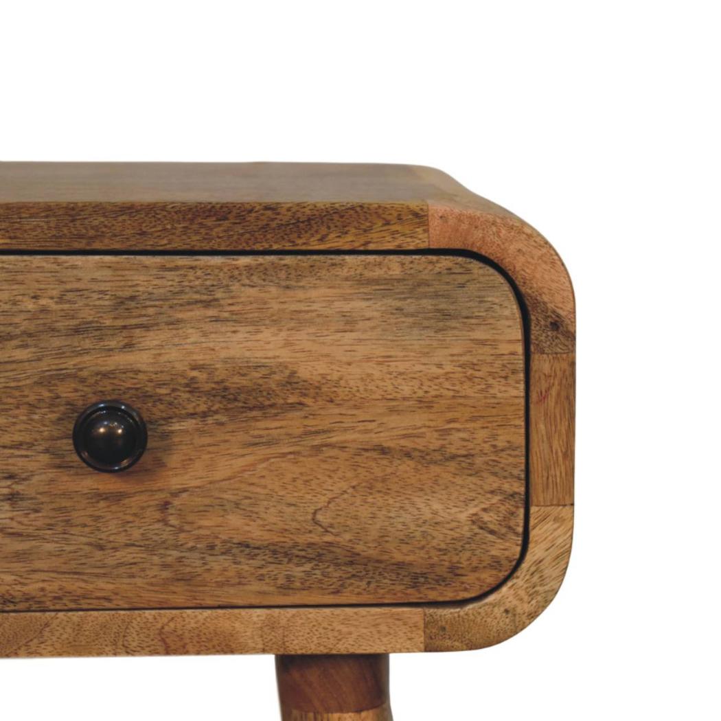Avora Mini Bedside Table | Solid Mango Wood | Oak-ish Finish | 1 Drawer