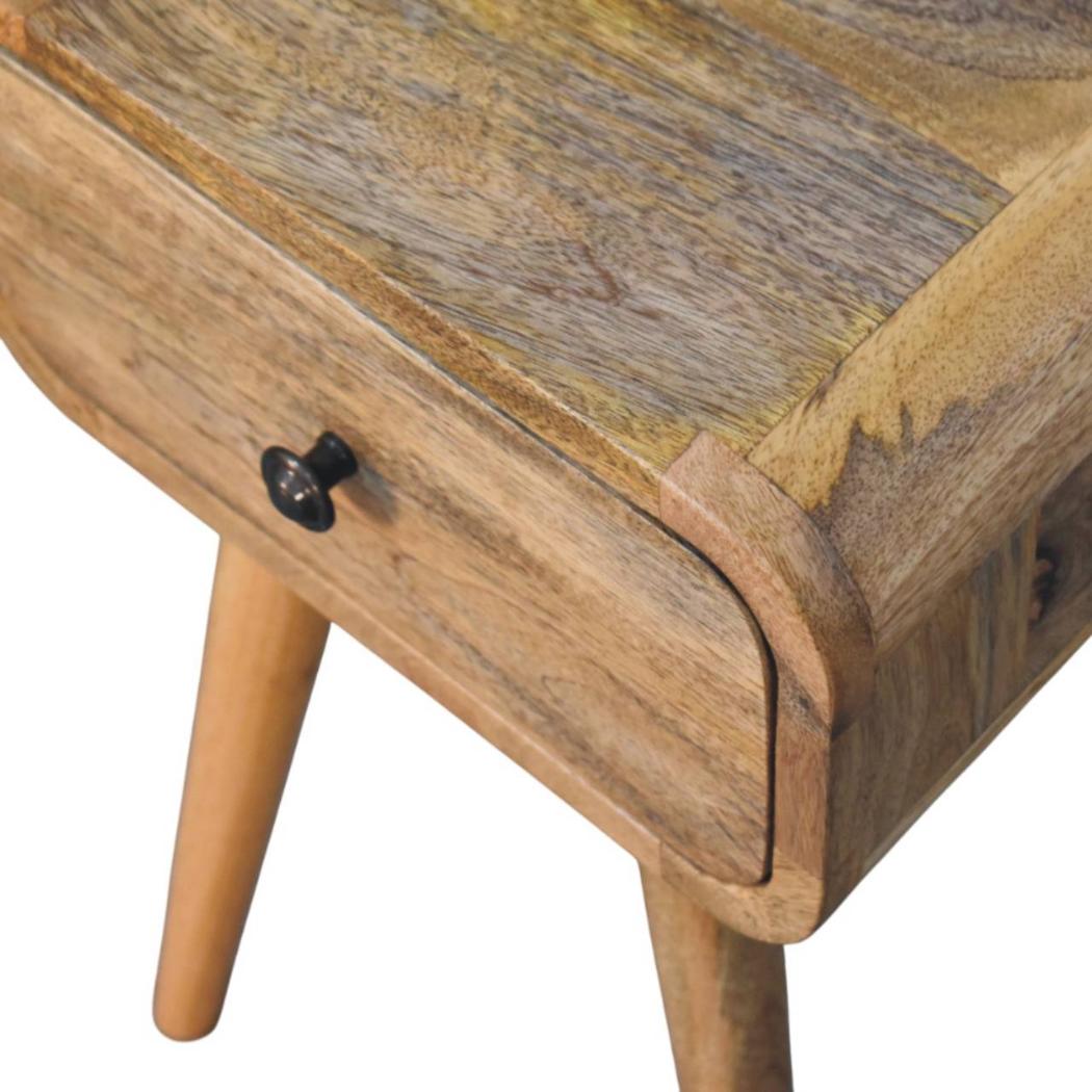 Avora Mini Bedside Table | Solid Mango Wood | Oak-ish Finish | 1 Drawer