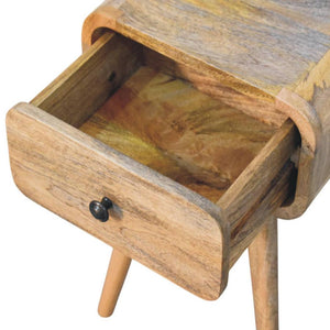 Avora Mini Bedside Table | Solid Mango Wood | Oak-ish Finish | 1 Drawer