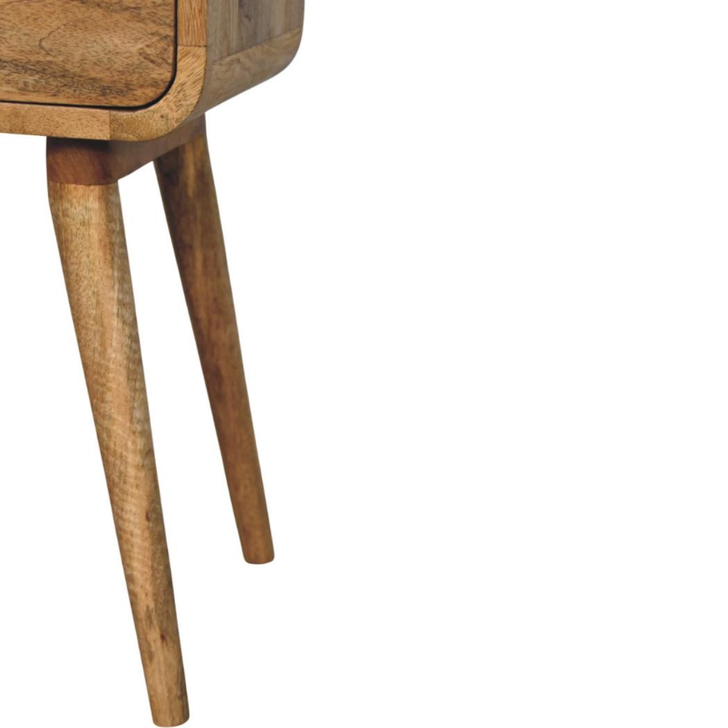 Avora Mini Bedside Table | Solid Mango Wood | Oak-ish Finish | 1 Drawer
