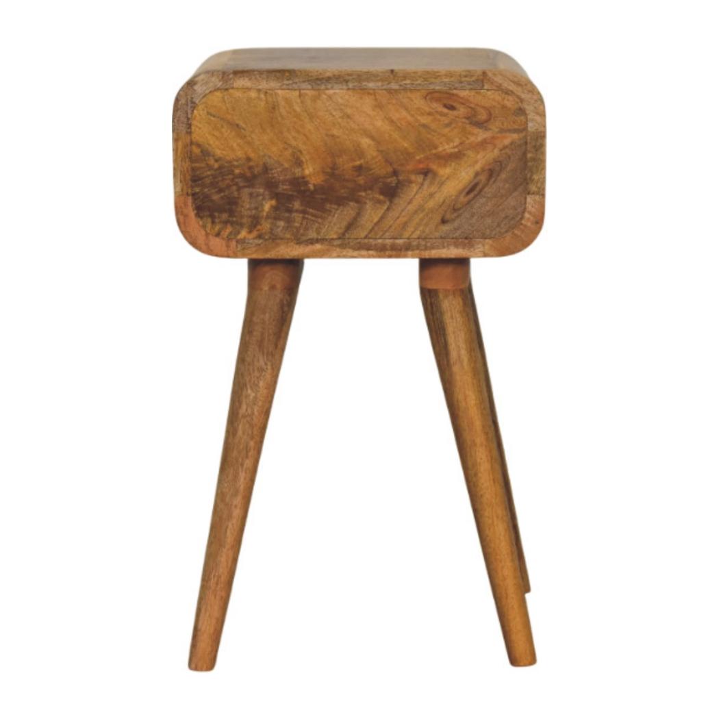 Avora Mini Bedside Table | Solid Mango Wood | Oak-ish Finish | 1 Drawer