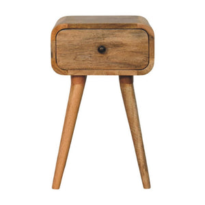 Avora Mini Bedside Table | Solid Mango Wood | Oak-ish Finish | 1 Drawer