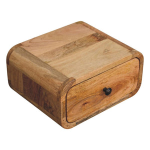 Avora Mini Wall Bedside Table | Solid Mango Wood | Oak-ish Finish | 1 Drawer