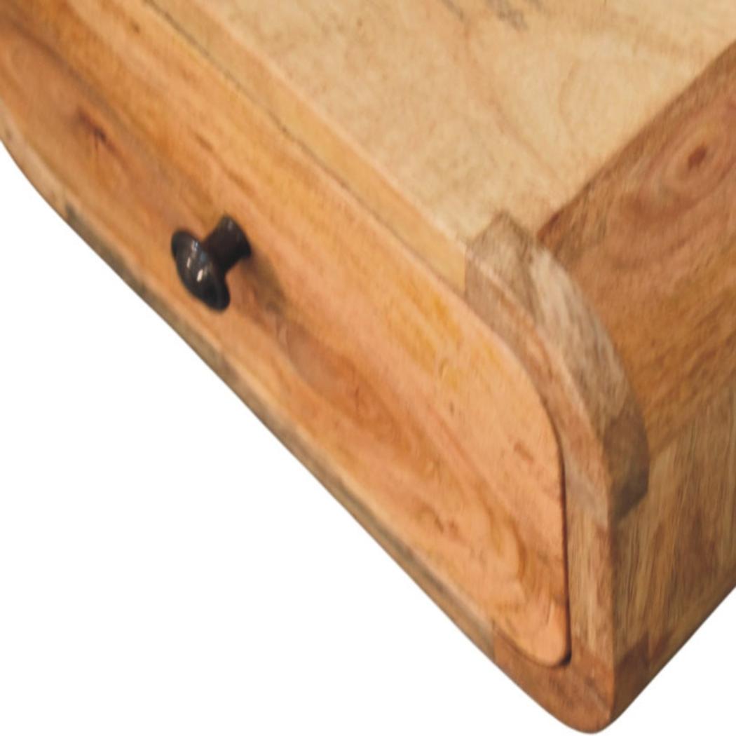 Avora Mini Wall Bedside Table | Solid Mango Wood | Oak-ish Finish | 1 Drawer