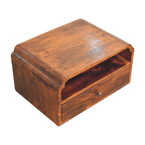 Avora Wall-Mounted Bedside Table | Solid Mango Wood | Chestnut Finish | Floating Nightstand