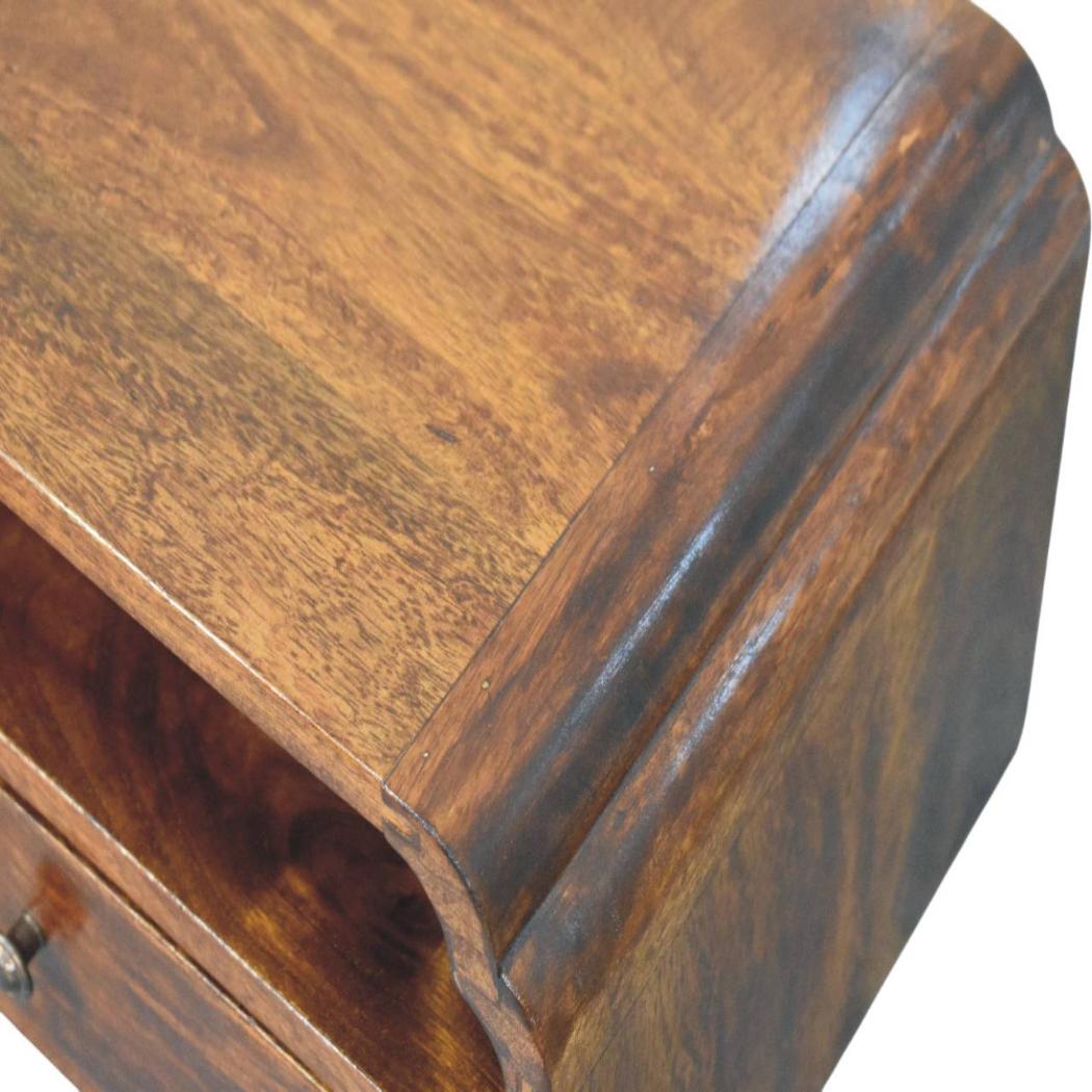 Avora Wall-Mounted Bedside Table | Solid Mango Wood | Chestnut Finish | Floating Nightstand