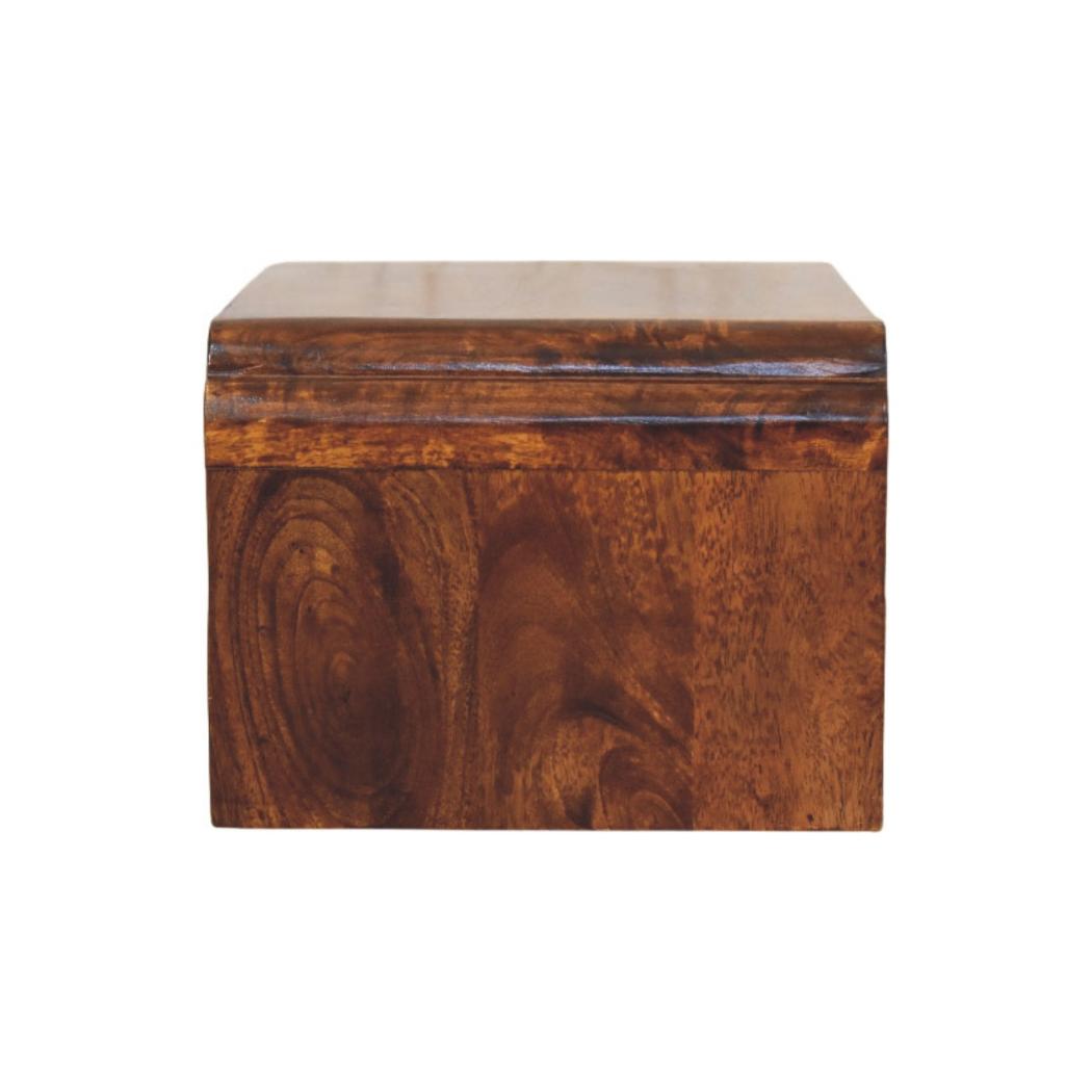 Avora Wall-Mounted Bedside Table | Solid Mango Wood | Chestnut Finish | Floating Nightstand