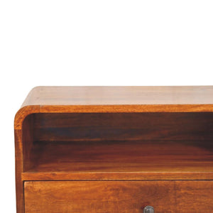Avora Wall-Mounted Bedside Table | Solid Mango Wood | Chestnut Finish
