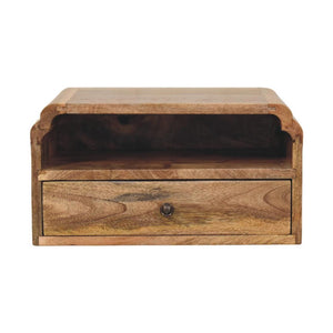 Avora Wall-Mounted Bedside Table | Solid Mango Wood | Natural Finish | Floating Nightstand