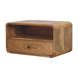 Avora Wall-Mounted Bedside Table | Solid Mango Wood | Oak-ish Finish