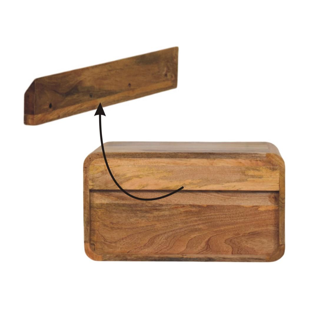 Avora Wall-Mounted Bedside Table | Solid Mango Wood | Oak-ish Finish