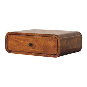 Avora Wall-Mounted Nightstand | Honey Caramel Finish | 1 Drawer Floating Bedside