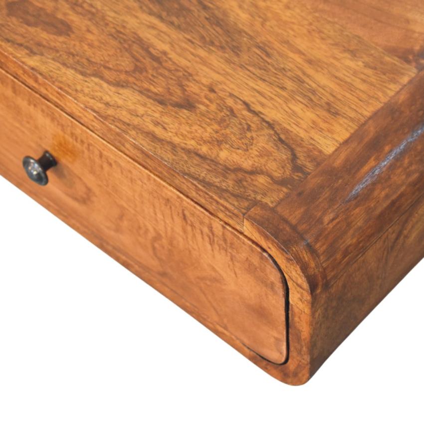 Avora Wall-Mounted Nightstand | Honey Caramel Finish | 1 Drawer Floating Bedside