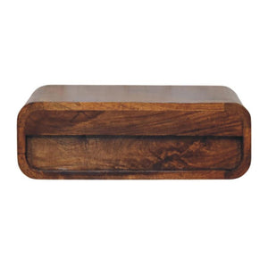Avora Wall-Mounted Nightstand | Honey Caramel Finish | 1 Drawer Floating Bedside