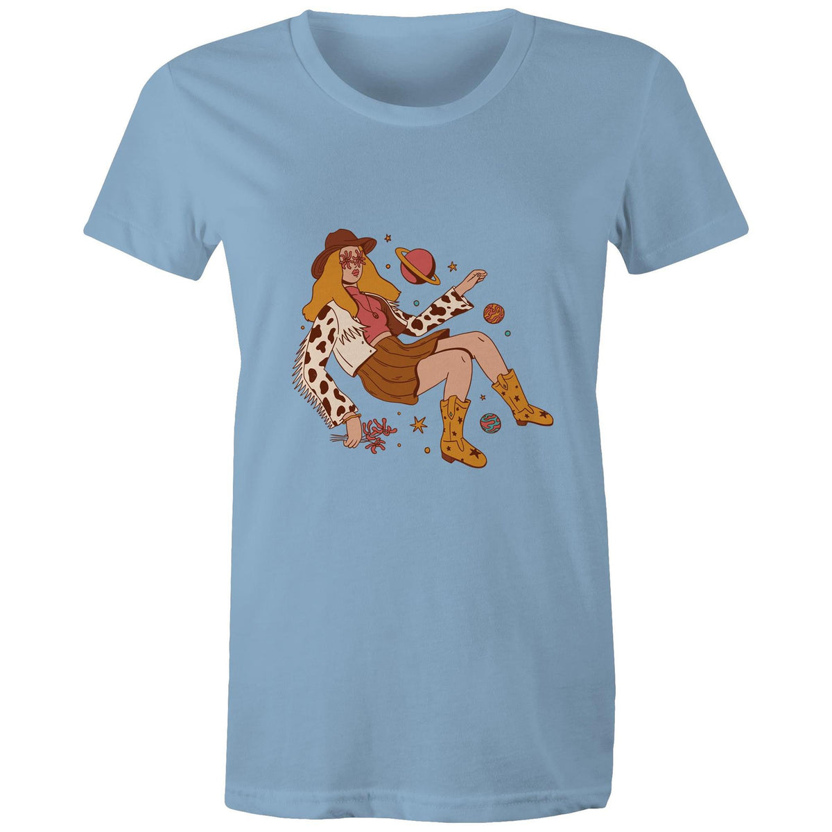 Women's Cowgirl In Space Maple Tee