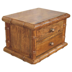Bamboo Bedside Table | Compact Storage | Amber Oak Finish