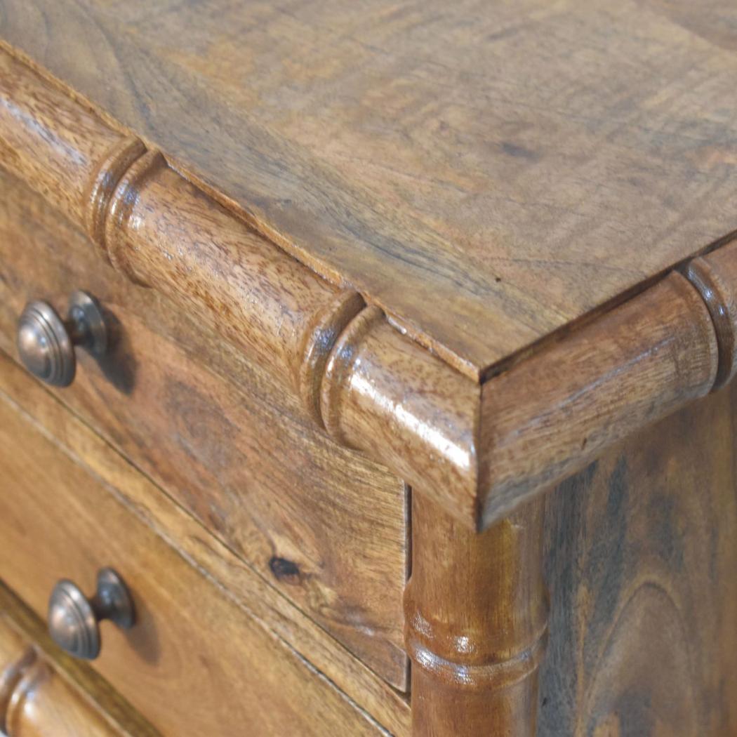 Bamboo Bedside Table | Compact Storage | Amber Oak Finish
