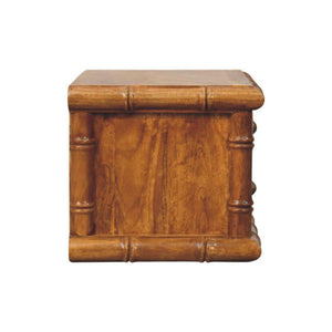 Bamboo Bedside Table | Compact Storage | Amber Oak Finish