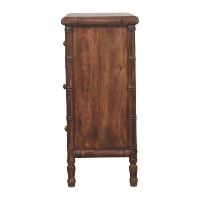 Bamboo Carved 3-Drawer Chest | Artisan Bedroom Storage