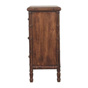 Bamboo Carved 3-Drawer Chest | Artisan Bedroom Storage