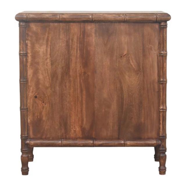 Bamboo Carved 3-Drawer Chest | Artisan Bedroom Storage