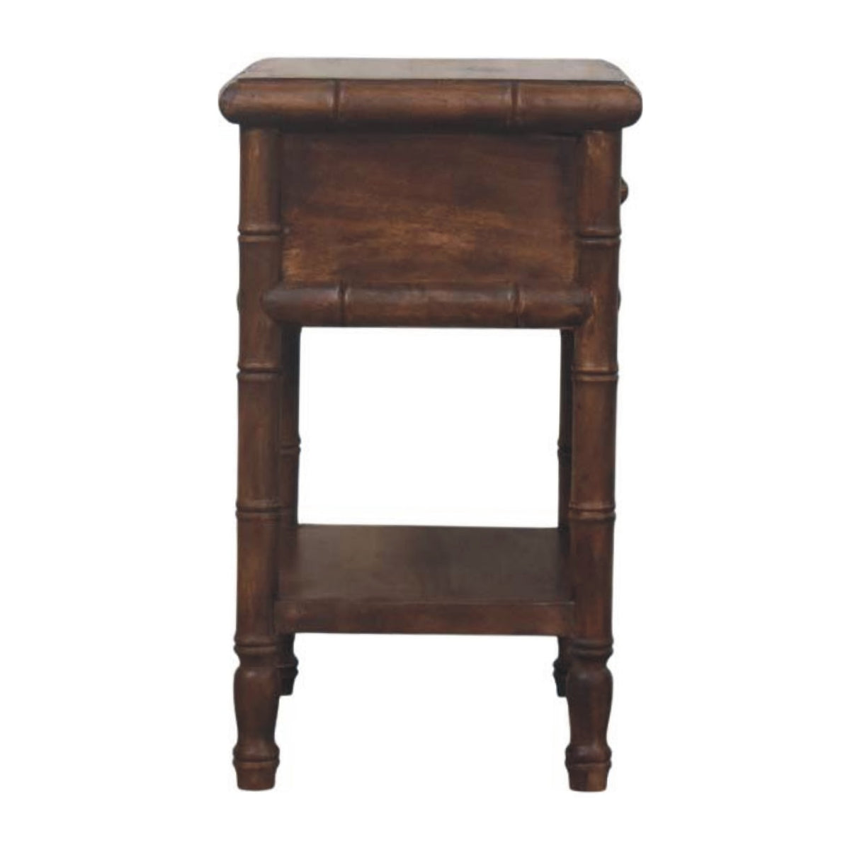 Bamboo Carved Bedside Table | Artisan Wooden Nightstand
