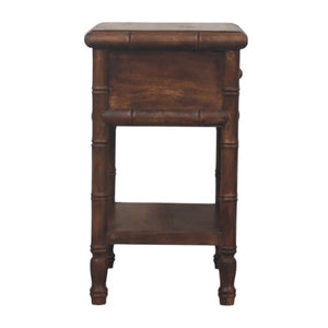Bamboo Carved Bedside Table | Artisan Wooden Nightstand