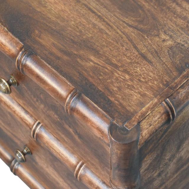 Bamboo Frame Nightstand | Roasted Almond Finish | Natural Bedside Table