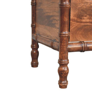 Bamboo Frame Nightstand | Roasted Almond Finish | Natural Bedside Table