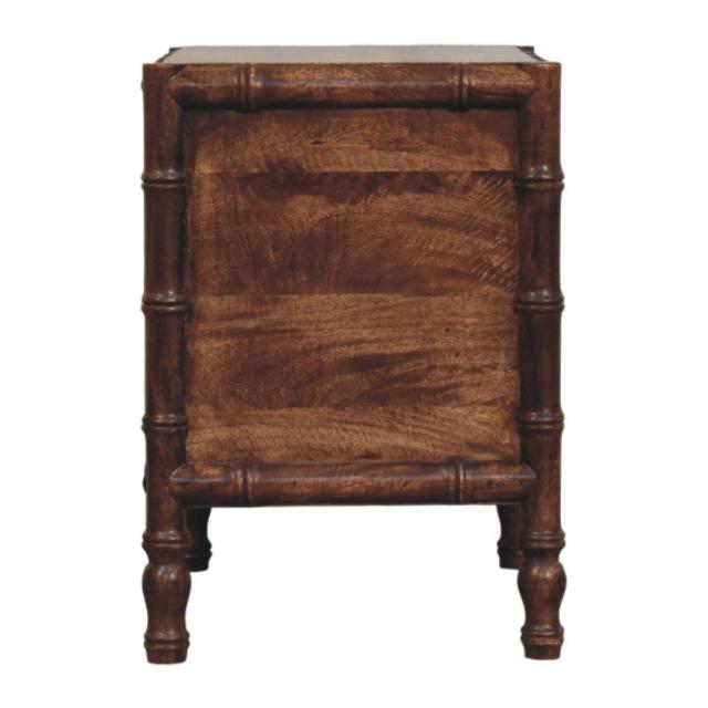 Bamboo Frame Nightstand | Roasted Almond Finish | Natural Bedside Table