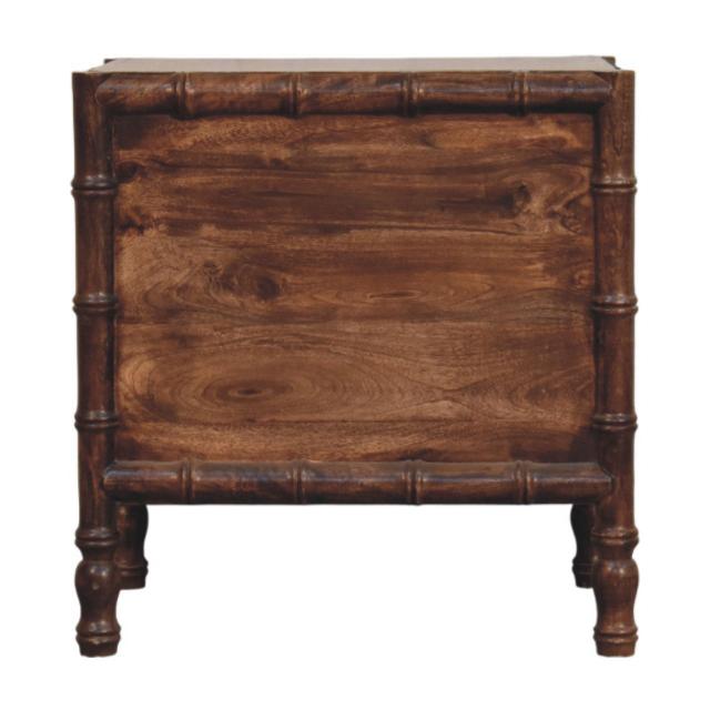 Bamboo Frame Nightstand | Roasted Almond Finish | Natural Bedside Table