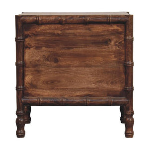 Bamboo Frame Nightstand | Roasted Almond Finish | Natural Bedside Table