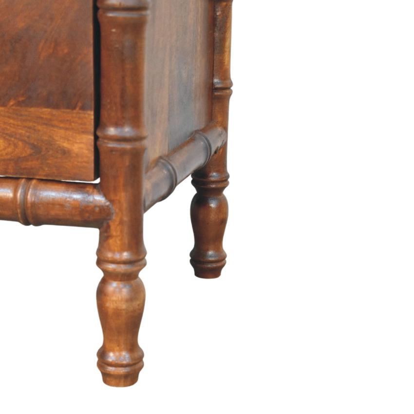 Bamboo Framed Bedside Table | Compact Storage | Sculptural Design