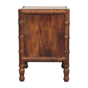 Bamboo Framed Bedside Table | Compact Storage | Sculptural Design