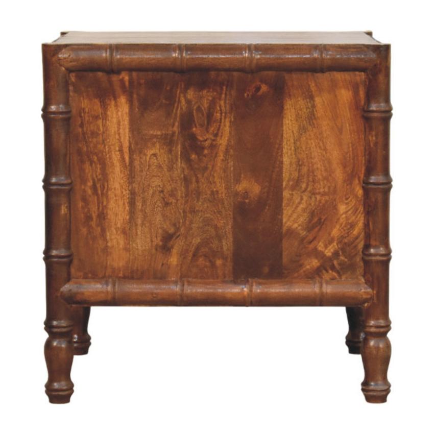Bamboo Framed Bedside Table | Compact Storage | Sculptural Design