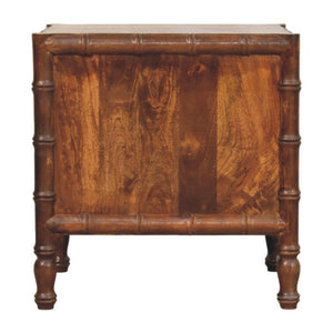 Bamboo Framed Bedside Table | Compact Storage | Sculptural Design