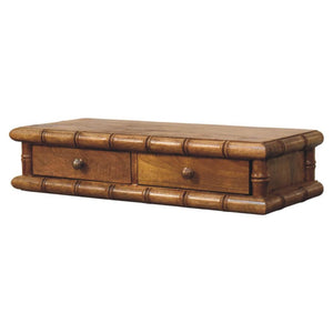 Bamboo Wall-Mounted Console Table | Floating Hallway Design | Framed Detail