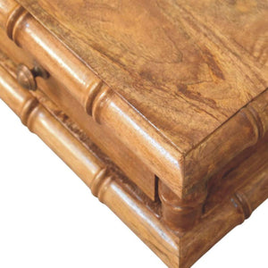 Bamboo Wall-Mounted Console Table | Floating Hallway Design | Framed Detail
